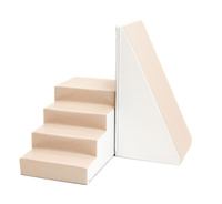 Klocki piankowe schodki i ślizg IGLU Soft Play Slider zestaw beżowo biały SET_01X_26 domowy plac zabaw