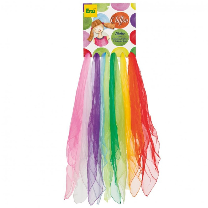 Kolorowe Chusty animacyjne Erzi 44639 Zestaw 10 sztuk do tańca i ćwiczeń motorycznych