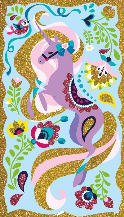 Zestaw kreatywny Magiczny brokat Jednorożce 7+, Janod J07883