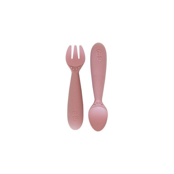 Komplet silikonowych sztućców Mini Utensils pastelowy róż EUMUB005-EZPZ, sztućce dla dzieci
