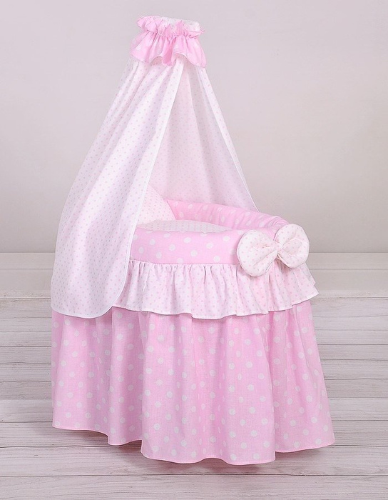 Kosz Mojżesza dla lalek Pink dot 2159553-My Sweet Baby, zabawki dla dziewczynek