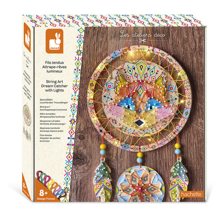 Zestaw kreatywny Przeplatanka 3D String art Świecący łapacz snów Janod J09161
