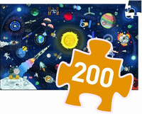 Tekturowe puzzle Kosmos z książeczką 200 el DJ07413-Djeco, układanki i puzzle dla dzieci