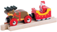 Drewniany pociąg Sanie Świętego Mikołaja Bigjigs Rail BJT468
