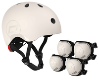 Scoot and Ride Zestaw Kask i Ochraniacze Ash S-M dla dzieci 3+ do bezpiecznej jazdy