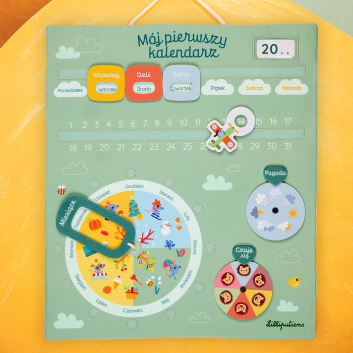 Miękka tablica aktywizująca Mój pierwszy kalendarz Lilliputiens 83894