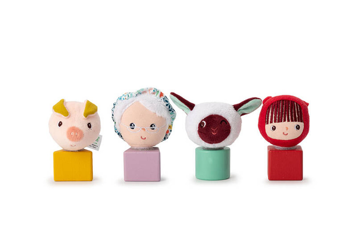 Drewniany wózek multifunkcyjny z sorterem do ciągnięcia Wilk Louis 83470 LILLIPUTIENS