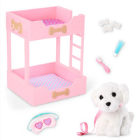 Łóżko piętrowe z pieskiem i akcesoriami różowe Puppy Dreams Bunk Bed Our Generation BD35530Z