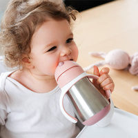 Bidon niekapek ze słomką termobutelka 250 ml old pink Beaba 913482