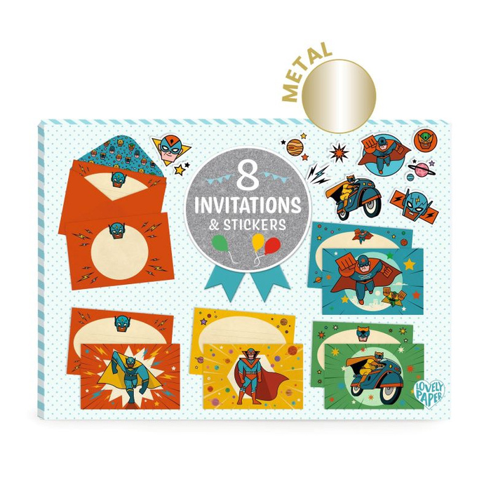 Kreatywny zestaw do tworzenia zaproszeń Superbohater Djeco DD03496 kreatywne zabawki