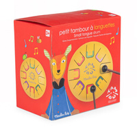 Bębenek językowy żółty Les Popipop Moulin Roty 661109 instrumenty dla dzieci