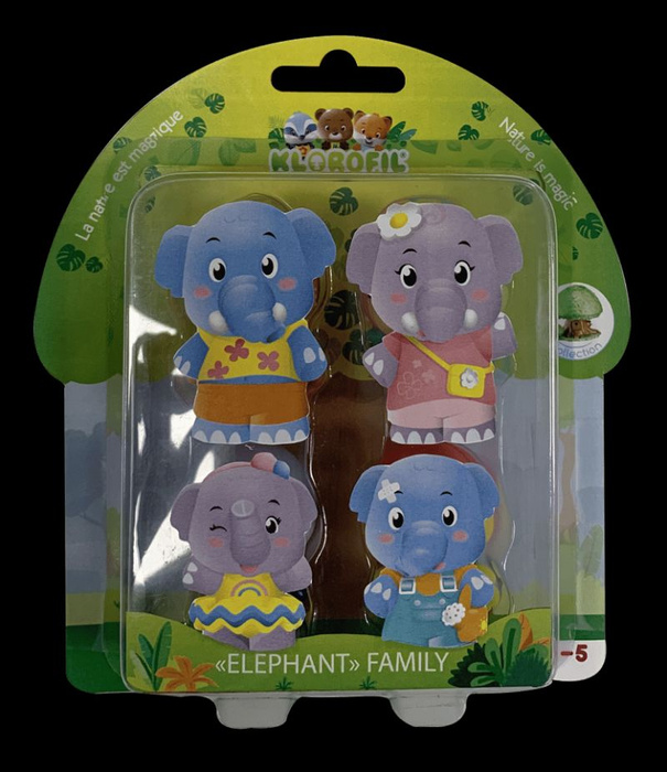 Rodzina Słoni Klorofil 700310F figurki zwierząt dla dzieci