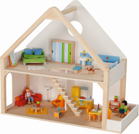 Drewniany piętrowy domek dla lalek White 51523-goki, dla dziewczynek