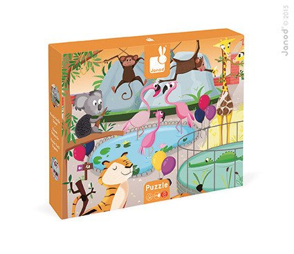 Puzzle sensoryczne 20 elementów Wycieczka do zoo Janod J02774