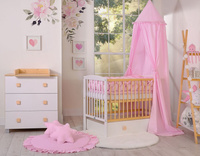 Biało-Drewniane Łóżeczko z kółeczkami dla Niemowląt Leonardo 120x60 cm skandynawski styl