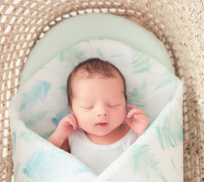 Rożek niemowlęcy Paprocie mięta LL0720-Lullalove, wyprawka dla noworodka