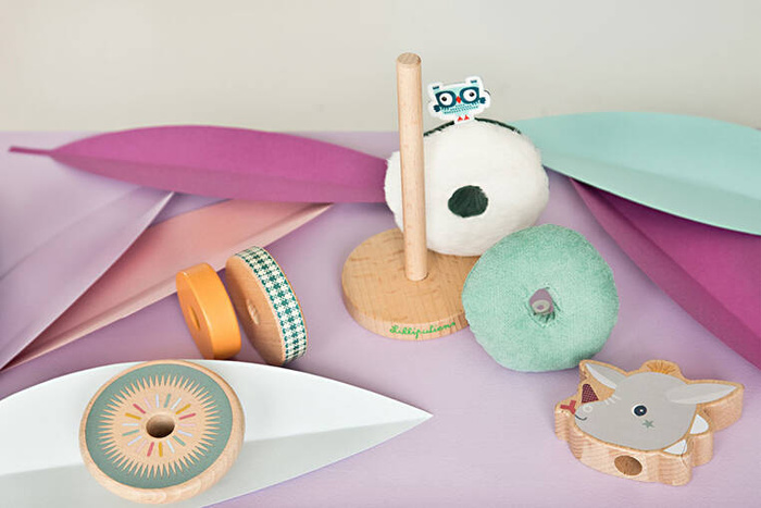 Drewniana układanka piramida z miękkimi elementami Smok Joe 83472 LILLIPUTIENS