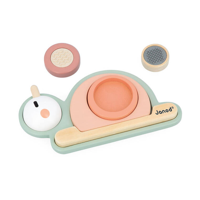 Drewniana układanka sensoryczna zmysł dotyku Ślimak Sweet Cocoon J04052 Janod