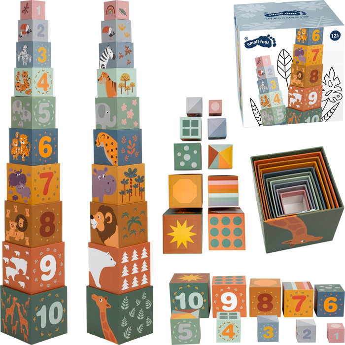 Piramida do układania Cyfry Safari 11957- Small Foot, układanki piramidy