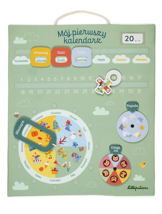 Miękka tablica aktywizująca Mój pierwszy kalendarz Lilliputiens 83894