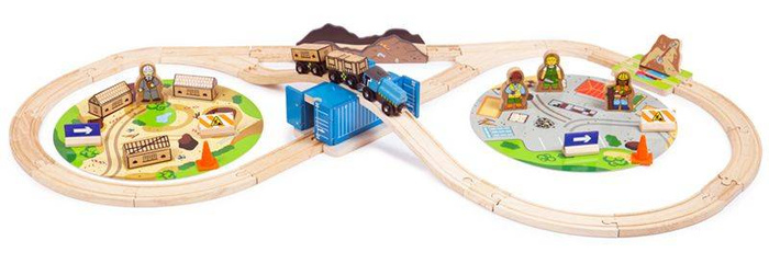 Kolejka drewniana ósemka Budowa pociągów BJT071-Bigjigs Rail kolejki dla dzieci