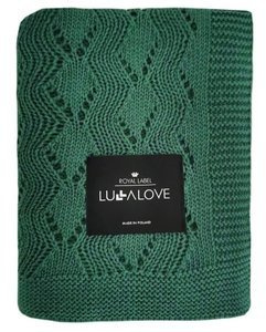 Kocyk ażurowy zygzak leśna zieleń LL7316-Lullalove, kocyki dla dzieci