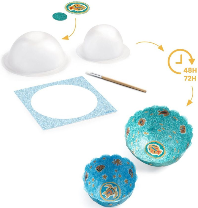 Zrób to sam papierowe miseczki Niebieskie Djeco DJ07983