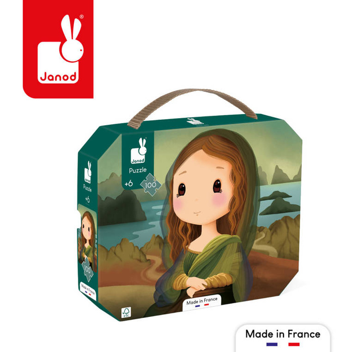 Puzzle w walizce Obraz inspirowany twórczością da Vinci 100 elementów Janod J02579 