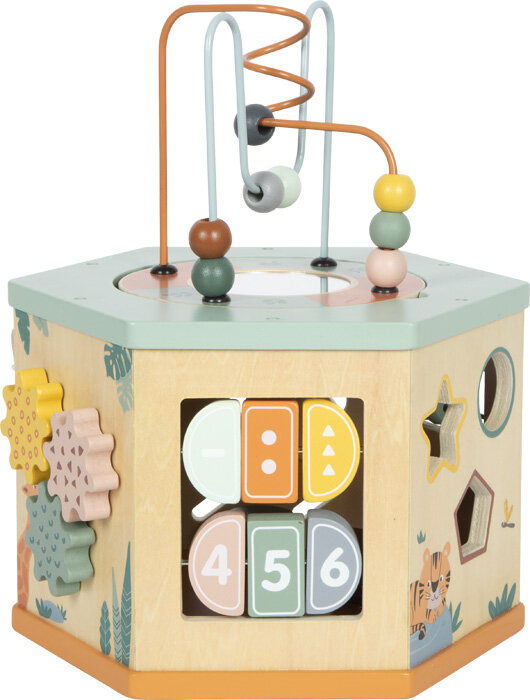 Drewniana kostka edukacyjna 7 powierzchni do zabawy Safari Small Foot 12641