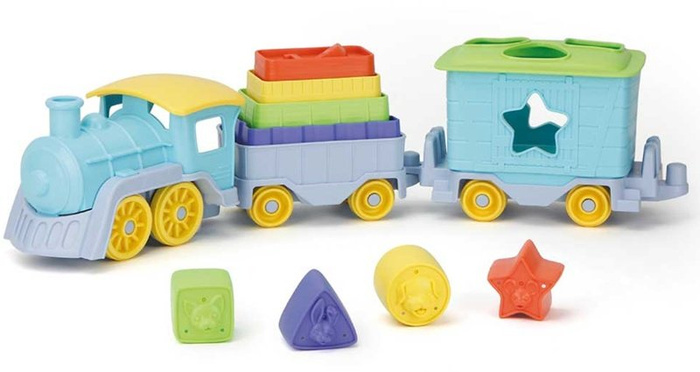 Sortuj i układaj wesoły pociąg SGTTNSS1460-Green Toys, pojazdy i sortery dla dzieci