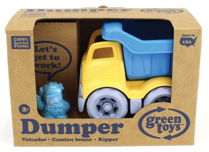 Niebieska wywrotka z żółtą naczepą, GTCDPB1262-Green Toys, samochody dla dzieci