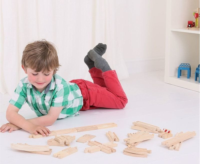 25 torów do kolejki drewnianej, BJT052-Bigjigs Rail