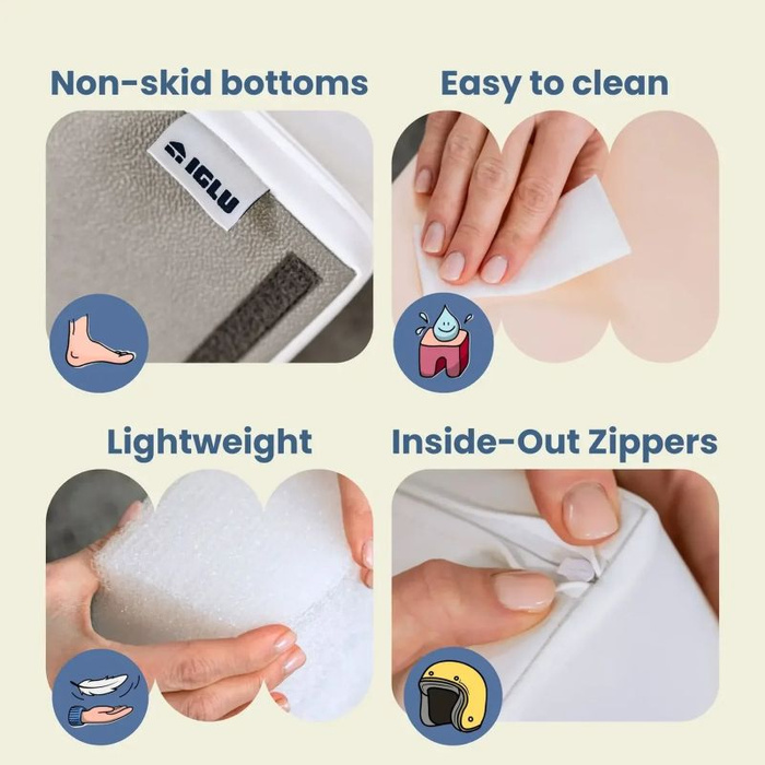 Klocki piankowe schodki i ślizg IGLU Soft Play Slider zestaw beżowo biały SET_01X_26 domowy plac zabaw