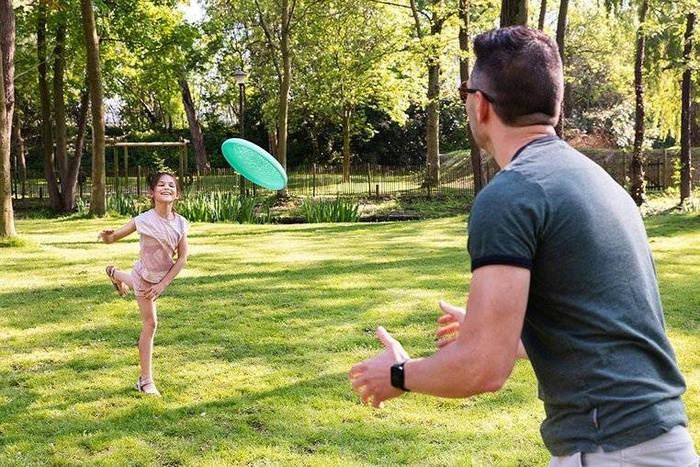 Gra latający dysk i sitko 2w1 Frisbee Vintage Blue 171966-Quut, zabawy w plenerze