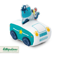 Miękkie auto radiowóz policyjny z napędem pull-back Nosorożec Marius 83440 Lilliputiens