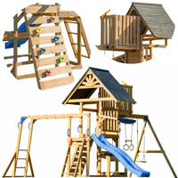 Drewniany duży Plac Zabaw AXI Mitch play tower A030.504.30 Zjeżdżalnia Huśtawki Ścianka wspinaczkowa Wieża do ogrodu