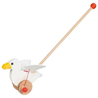 Drewniana zabawka do pchania na kiju mewa Jonas Goki 54861 