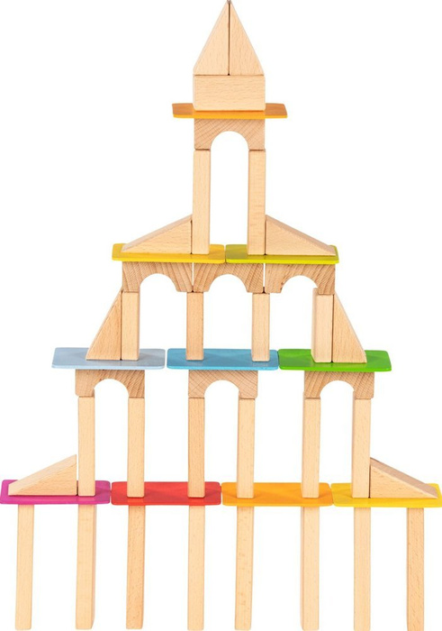 Klocki drewniane dla najmłodszych Tęczowe płytki 58736-Goki, zabawki kreatywne