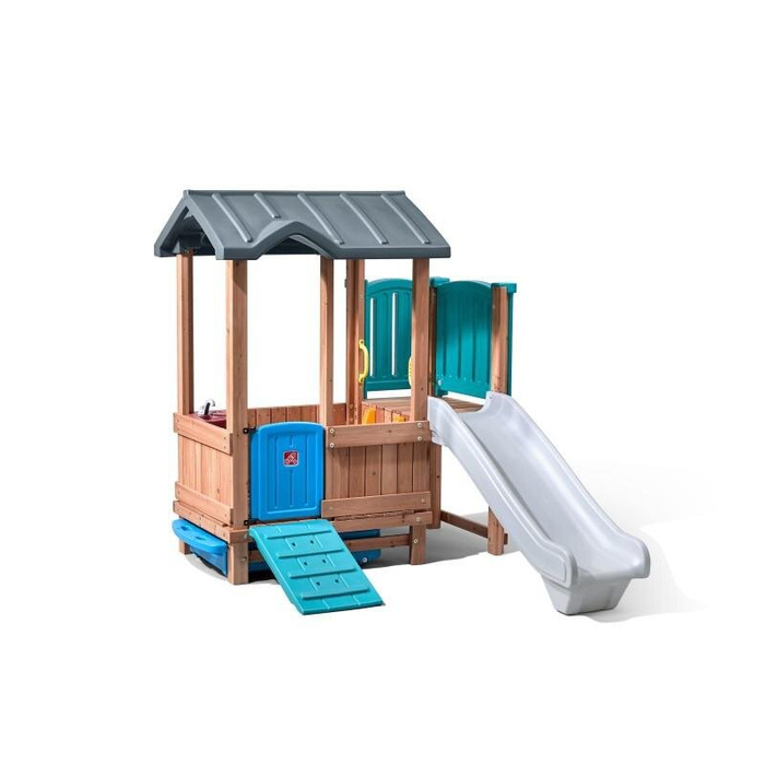 Drewniany Plac zabaw Step2 4906KR Adventure Domek ogrodowy ze zjeżdżalnią i kuchnią dla dzieci