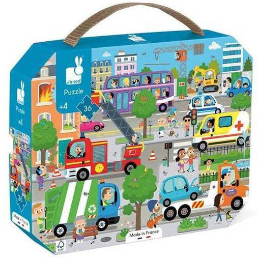 Puzzle w walizce Miasto 36 elementów Janod J02644