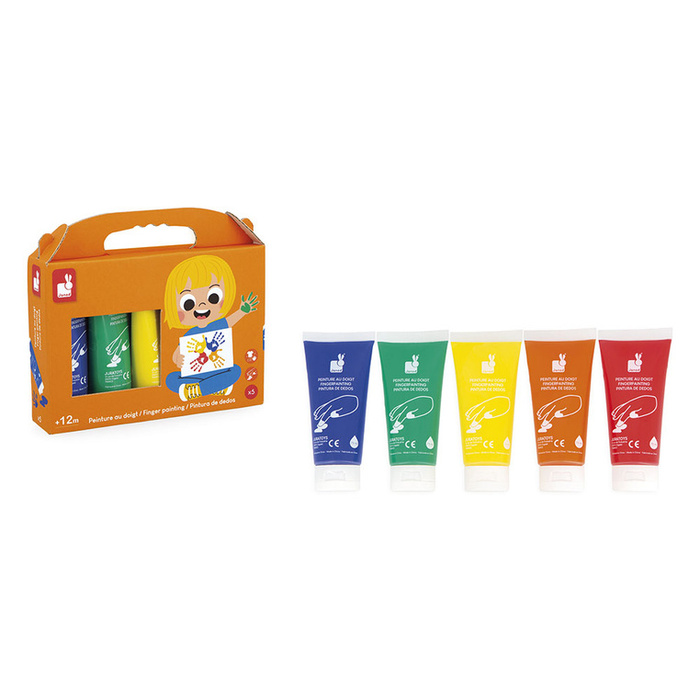 Farbki do malowania rękami 5 kolorów Janod J07403