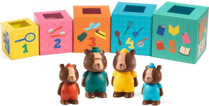 Klocki kartonowe Misie TopaniHouse Djeco DJ09119 piramida z pudełek