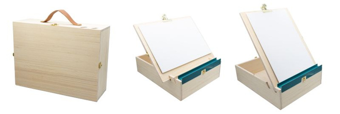 Drewniana walizka artysty z akcesoriami Buki 5440 Zestaw kreatywny dla dzieci