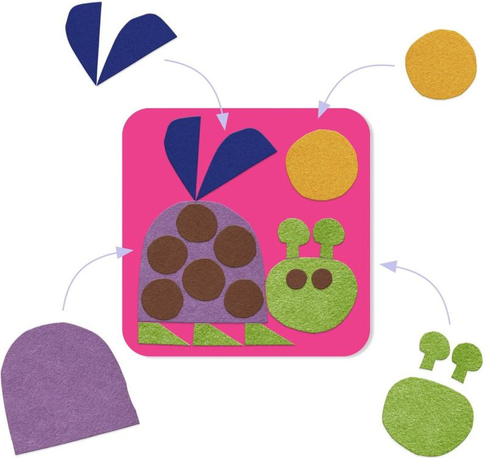 Wyklejanki filcowe Małe stworzenia Djeco DJ00085, zestaw artystyczny