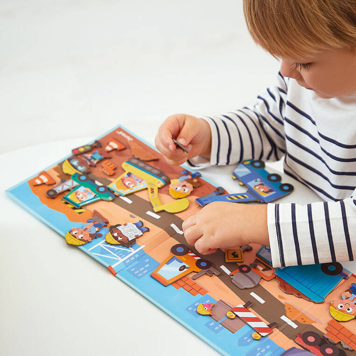 Magnetyczna rozkładana układanka Na placu budowy Magneti'stories J05454 Janod