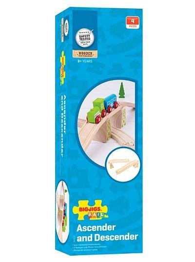 Tory do kolejki drewnianej - zjazd i podjazd, BJT113-Bigjigs Rail
