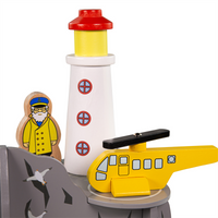 Czterokierunkowy tunel z latarnią morską BJT283-Bigjigs Rail, drewniane kolejki dla dzieci