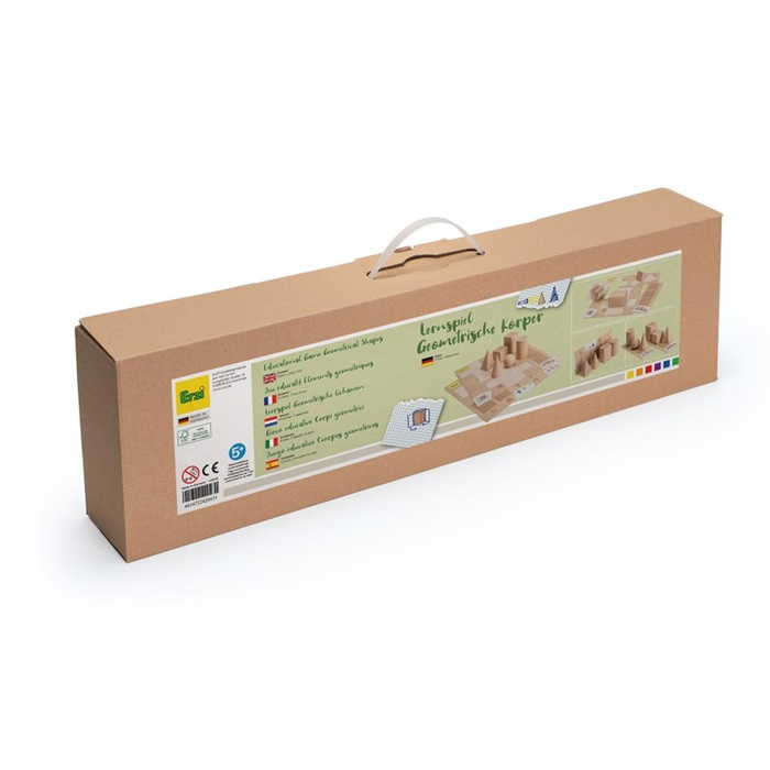 Gra edukacyjna z drewnianymi bryłami geometrycznymi Erzi 42043 Nauka geometrii przez zabawę