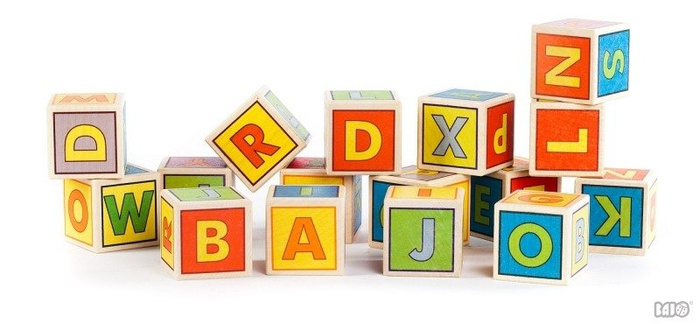 16 sześcianów do nauki alfabetu, 92310-Bajo - literki dla dzieci