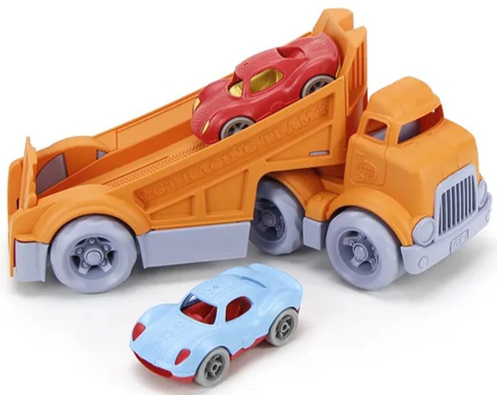 Ciężarówka z rampą wyścigową i autami Green Toys GTRTTK1734